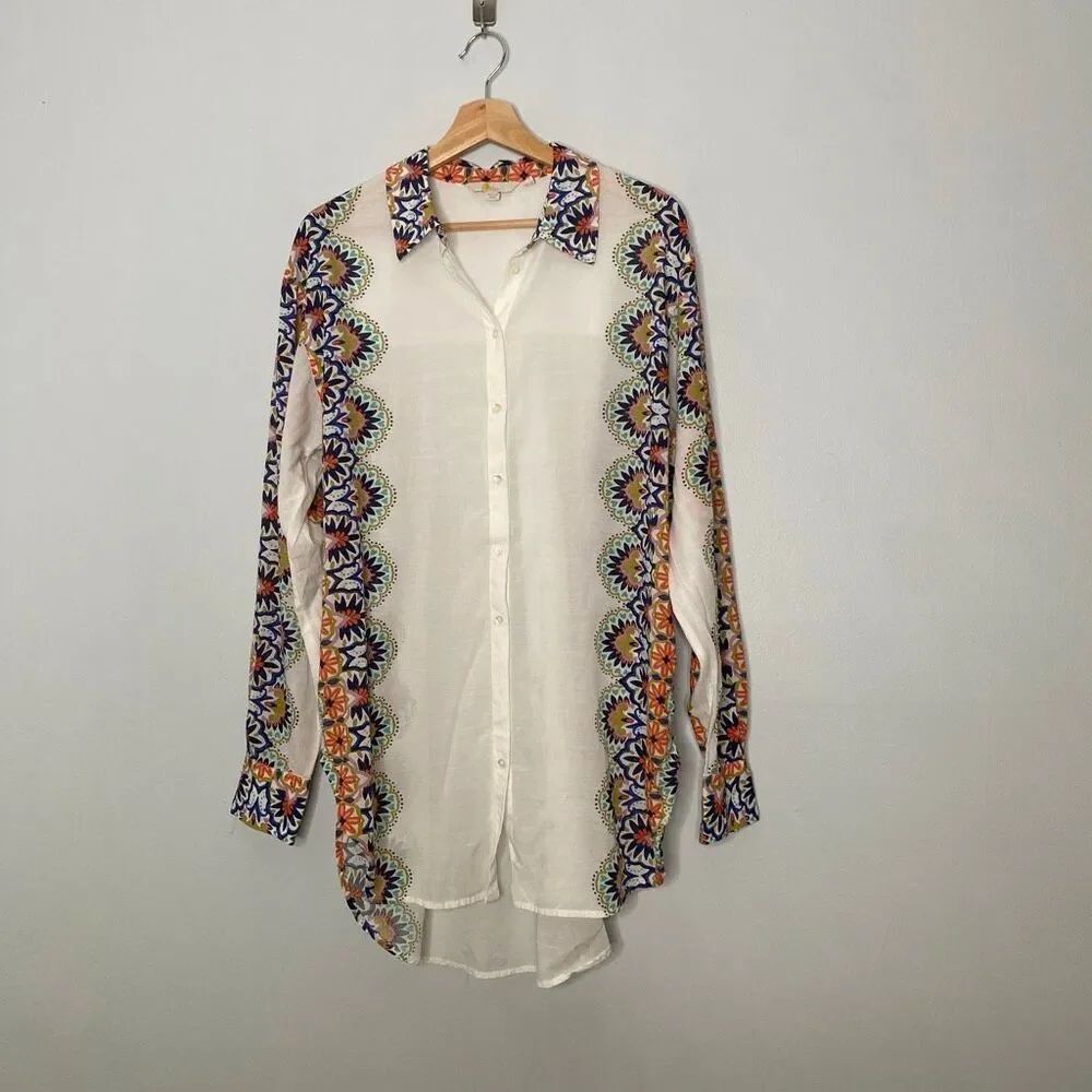 Boden Lightweight Button Down Tunic Top Size 8
